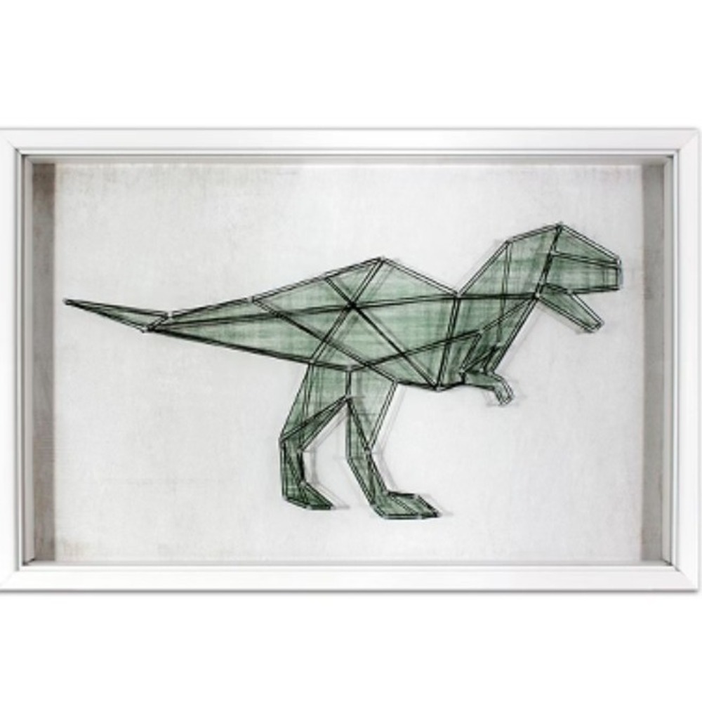 Pillowfort 12x18 Framed Green Dinosaur String Art Modern Wall Decor for Kids